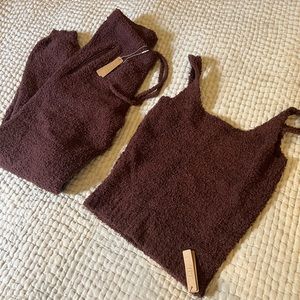 SKIMS Cozy Teddy - Brown (XS Pant) New with Tags